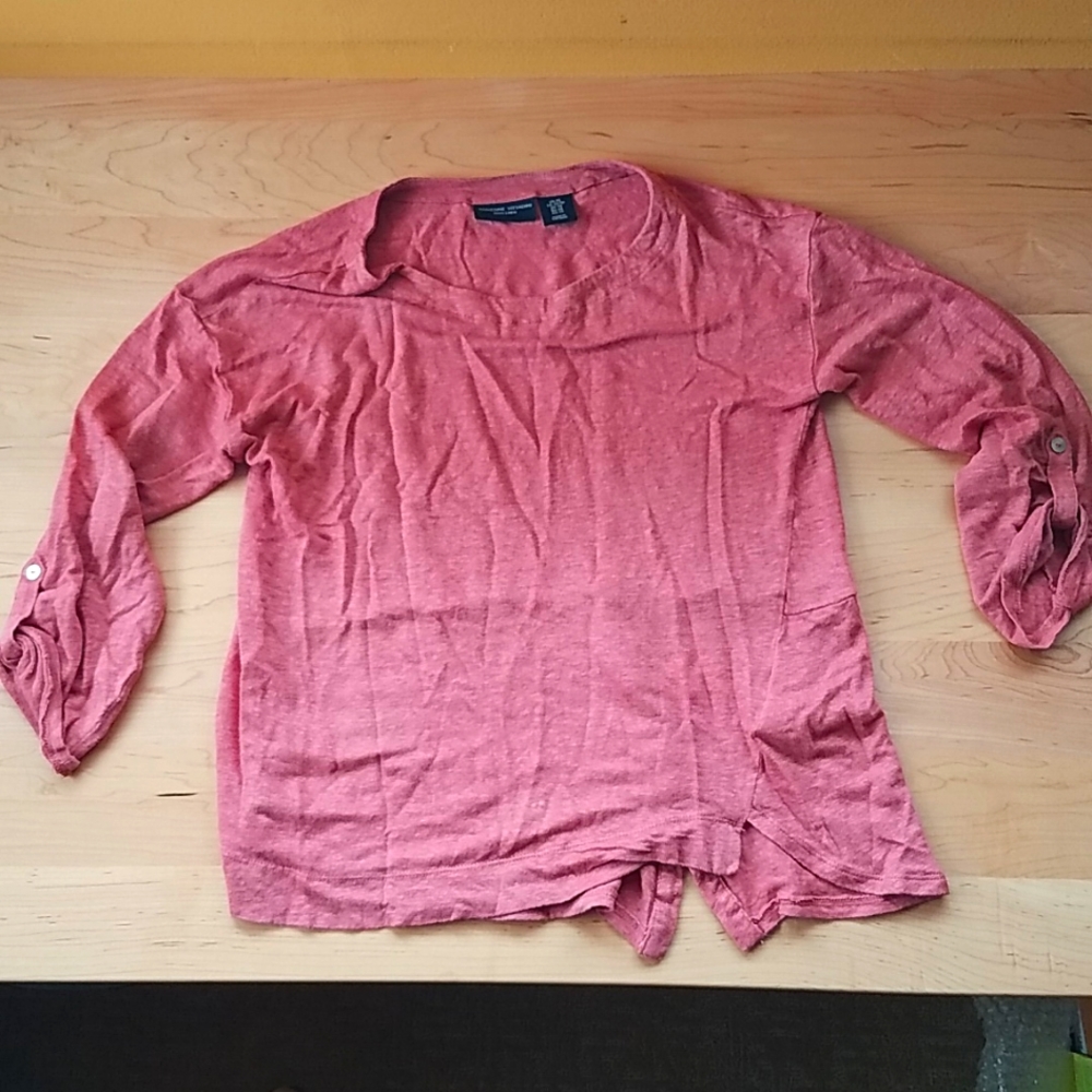 Linen Blouse in with Buttons in Peach Blush Color
